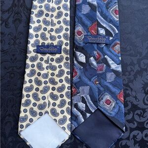Lot of 2 Oscar dela Renta Silk Ties Ref# 10098